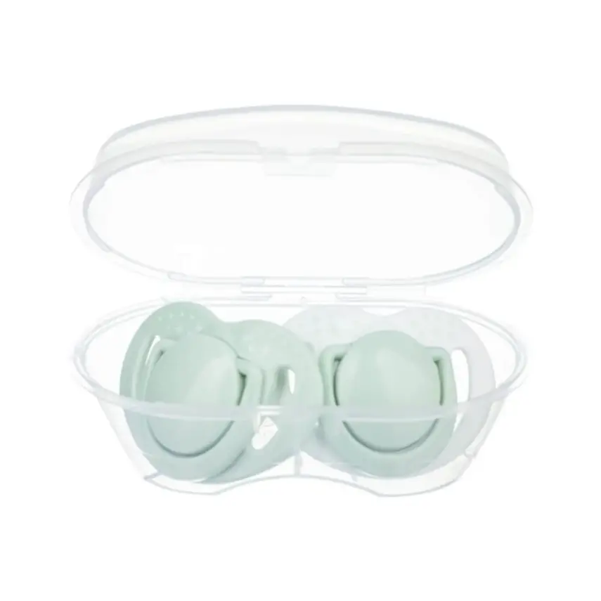 Mamajoo Silikon Emzik 2li & Sterilizasyon Saklama Kutusu 0+ Ay Powder Green - 4