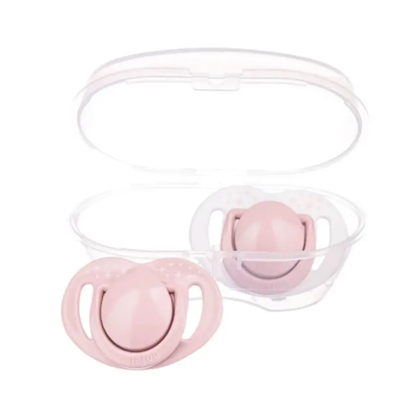 Mamajoo Silikon Emzik 2li & Sterilizasyon Saklama Kutusu 0+ Ay Powder Pink - 2