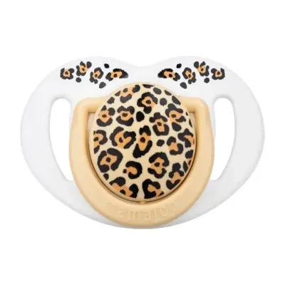 Mamajoo Silikon Emzik 2li & Sterilizasyon Saklama Kutusu 12+ Ay Bej Leopar - 2