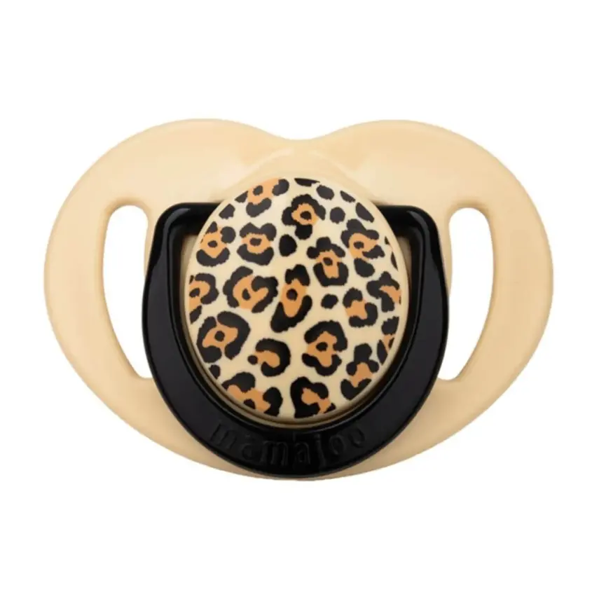 Mamajoo Silikon Emzik 2li & Sterilizasyon Saklama Kutusu 6+ Ay Bej Leopar - 5
