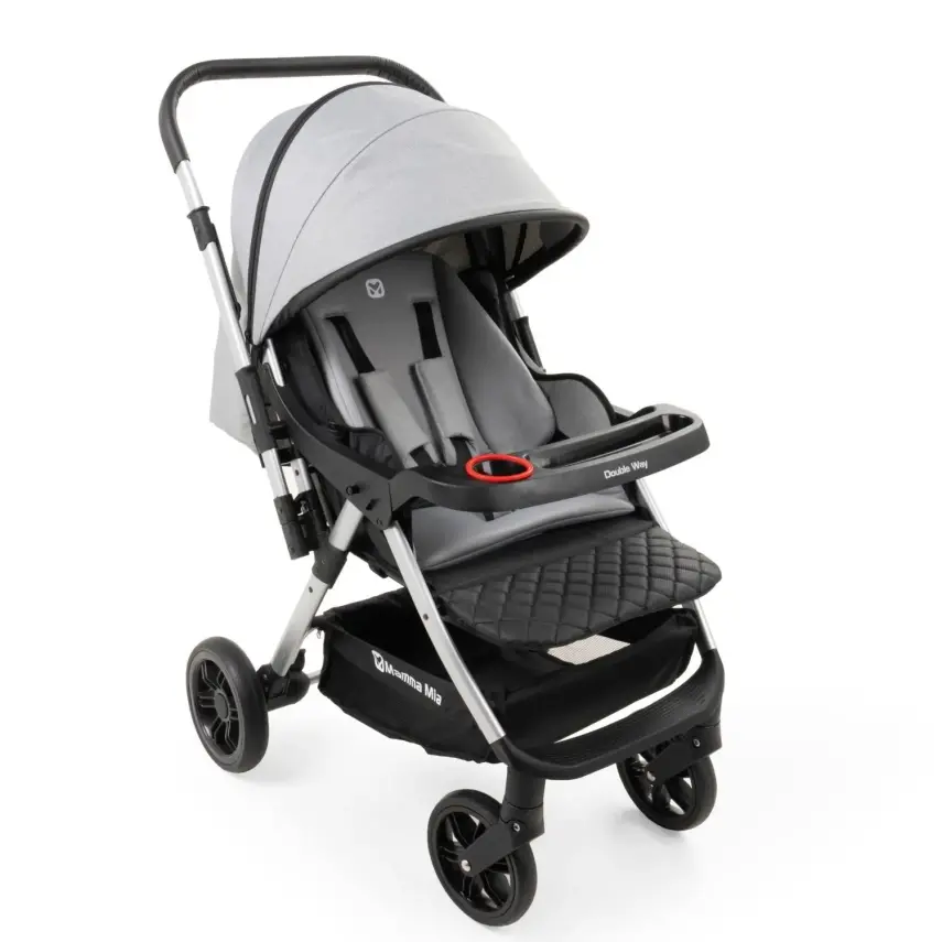 Mamma Mia Double Way Çift Yönlü Bebek Arabası Gri - 5