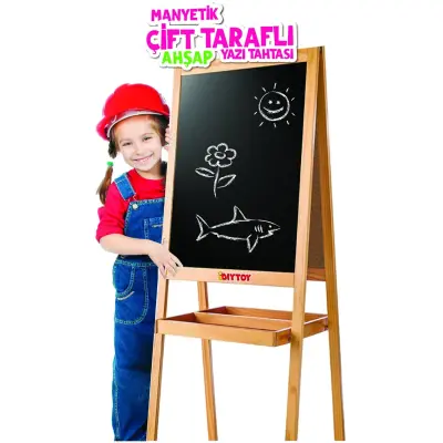 Manyetik Çift Taraflı Ahşap Yazı Tahtası - 4