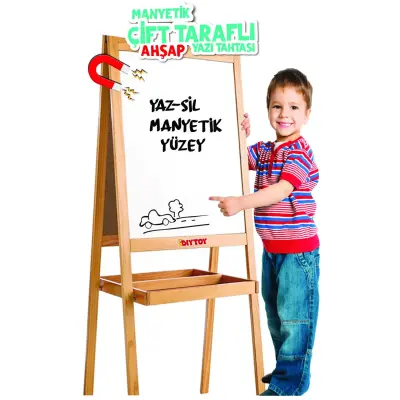 Manyetik Çift Taraflı Ahşap Yazı Tahtası - 4