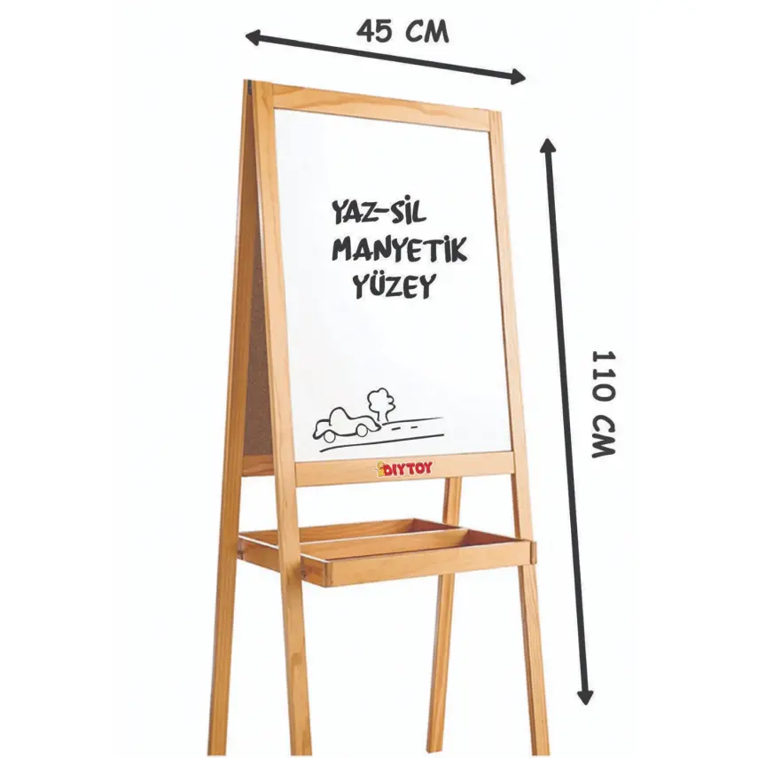 Manyetik Çift Taraflı Ahşap Yazı Tahtası - 6