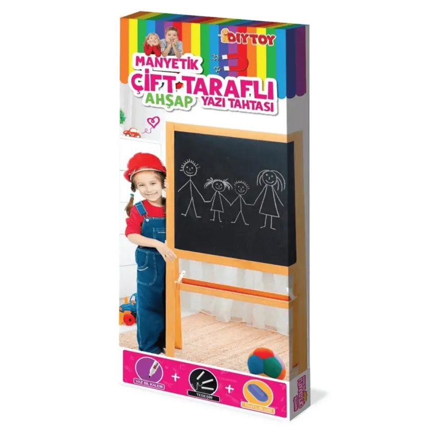 Manyetik Çift Taraflı Ahşap Yazı Tahtası - 5