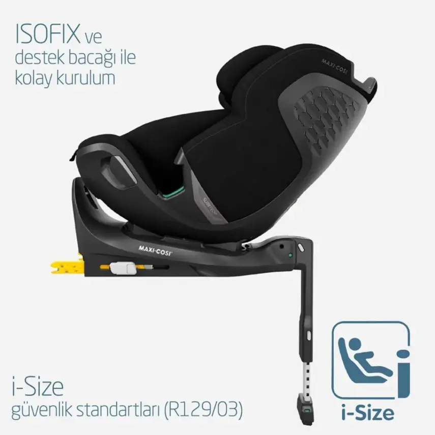 Maxi-Cosi Emerald 360 Pro I-size Araç Dışına Çıkabilen Isofix'li Dönebilir Yatabilir Slidetech Oto Koltuğu 0-36 Kg Authentic Black - 4