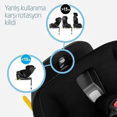 Maxi-Cosi Emerald 360 Pro I-size Araç Dışına Çıkabilen Isofix'li Dönebilir Yatabilir Slidetech Oto Koltuğu 0-36 Kg Authentic Black - 6