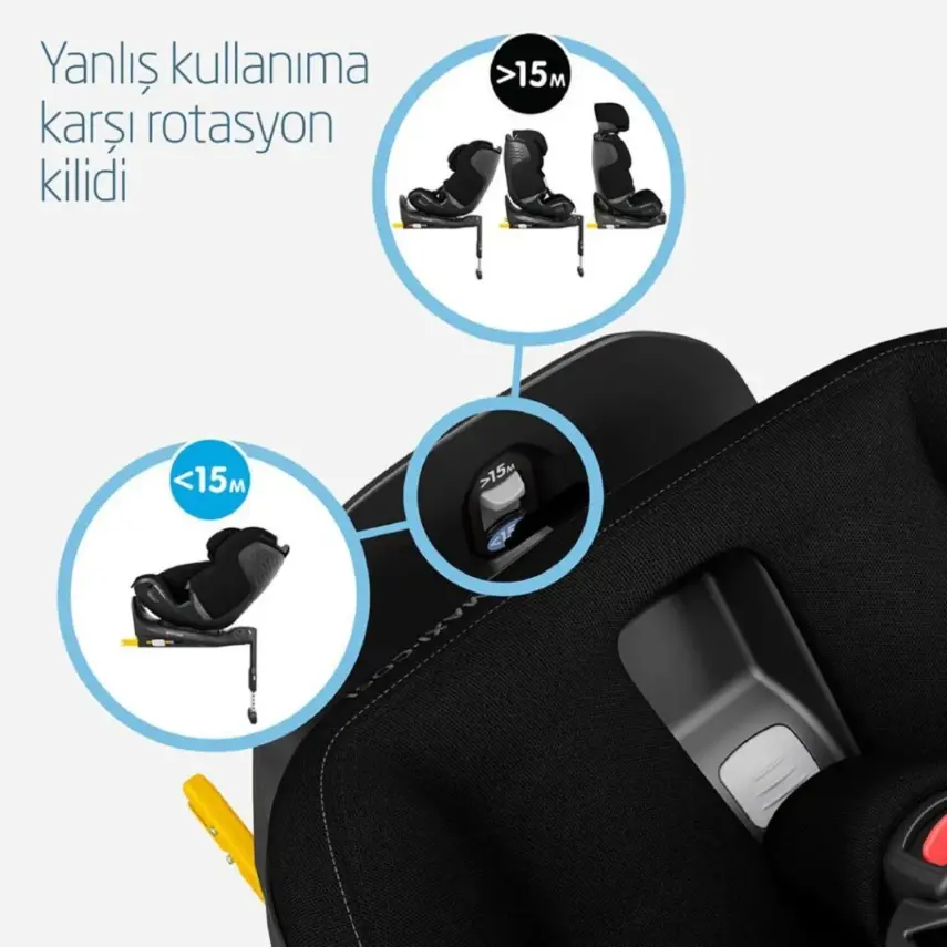 Maxi-Cosi Emerald 360 Pro I-size Araç Dışına Çıkabilen Isofix'li Dönebilir Yatabilir Slidetech Oto Koltuğu 0-36 Kg Authentic Black - 6