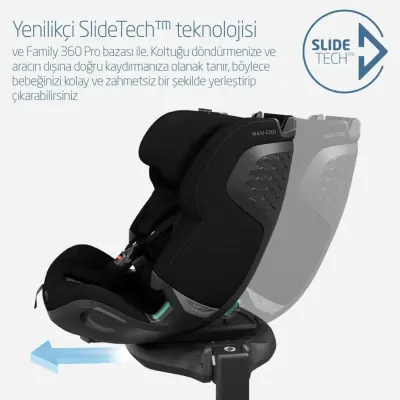 Maxi-Cosi Emerald 360 Pro I-size Araç Dışına Çıkabilen Isofix'li Dönebilir Yatabilir Slidetech Oto Koltuğu 0-36 Kg Authentic Black - 7