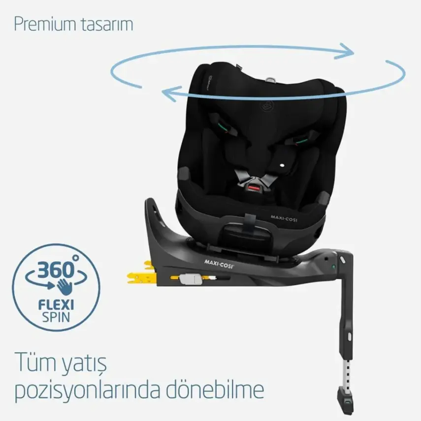 Maxi-Cosi Emerald 360 Pro I-size Araç Dışına Çıkabilen Isofix'li Dönebilir Yatabilir Slidetech Oto Koltuğu 0-36 Kg Authentic Black - 2