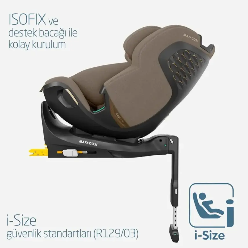 Maxi-Cosi Emerald 360 Pro I-size Araç Dışına Çıkabilen Isofix'li Dönebilir Yatabilir Slidetech Oto Koltuğu 0-36 Kg Authentic Truffle - 4