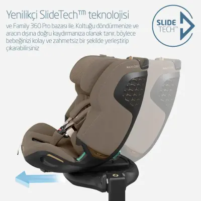 Maxi-Cosi Emerald 360 Pro I-size Araç Dışına Çıkabilen Isofix'li Dönebilir Yatabilir Slidetech Oto Koltuğu 0-36 Kg Authentic Truffle - 8