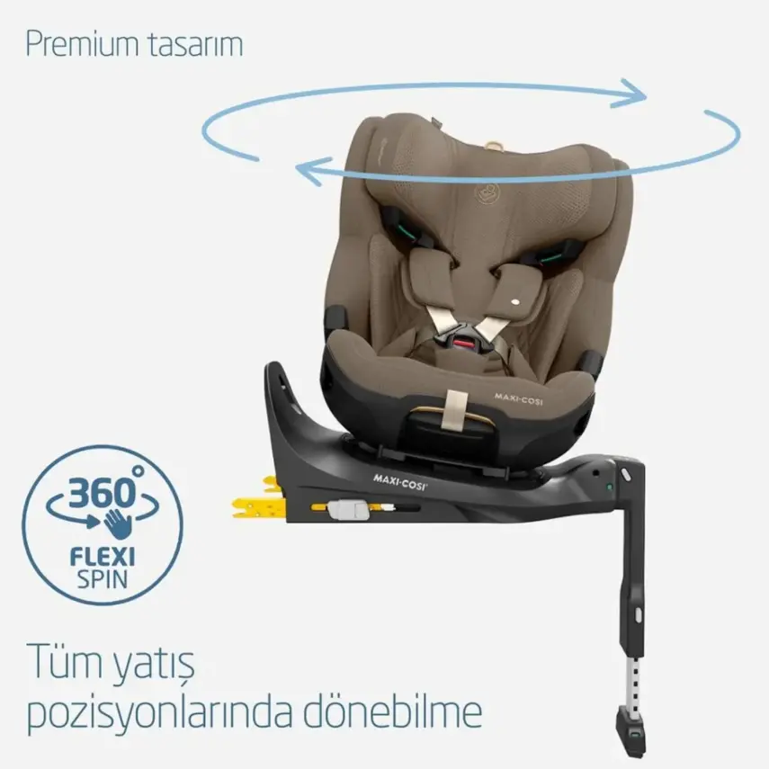 Maxi-Cosi Emerald 360 Pro I-size Araç Dışına Çıkabilen Isofix'li Dönebilir Yatabilir Slidetech Oto Koltuğu 0-36 Kg Authentic Truffle - 2
