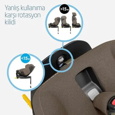 Maxi-Cosi Emerald 360 Pro I-size Araç Dışına Çıkabilen Isofix'li Dönebilir Yatabilir Slidetech Oto Koltuğu 0-36 Kg Authentic Truffle - 7