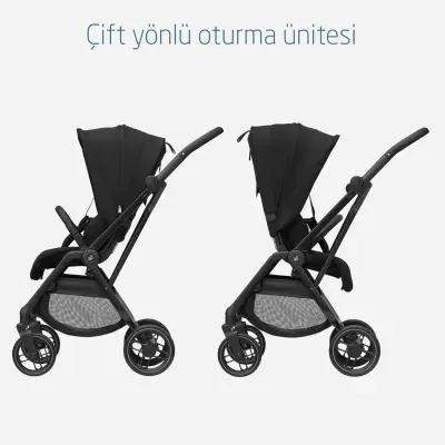 Maxi-Cosi Leona2 Çift Yönlü Tek Elle Katlanabilir Bebek Arabası Twillic Black - 2