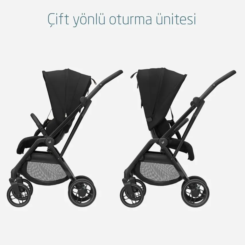 Maxi-Cosi Leona2 Çift Yönlü Tek Elle Katlanabilir Bebek Arabası Twillic Black - 2