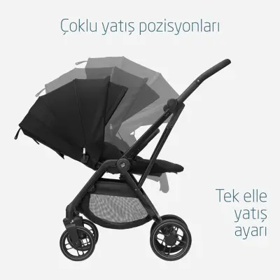 Maxi-Cosi Leona2 Çift Yönlü Tek Elle Katlanabilir Bebek Arabası Twillic Black - 8