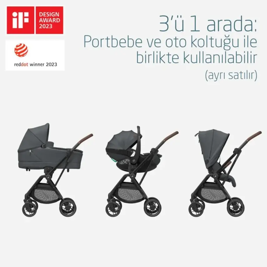 Maxi-Cosi Leona2 Çift Yönlü Tek Elle Katlanabilir Bebek Arabası Twillic Graphite - 9