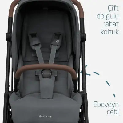 Maxi-Cosi Leona2 Çift Yönlü Tek Elle Katlanabilir Bebek Arabası Twillic Graphite - 10