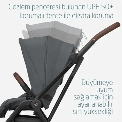 Maxi-Cosi Leona2 Çift Yönlü Tek Elle Katlanabilir Bebek Arabası Twillic Graphite - 12