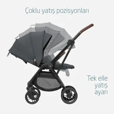Maxi-Cosi Leona2 Çift Yönlü Tek Elle Katlanabilir Bebek Arabası Twillic Graphite - 8