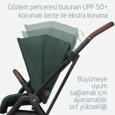 Maxi-Cosi Leona2 Çift Yönlü Uzatılabilir Sırt Desteği Tam Yatabilir Bebek Arabası Twillic Green - 8