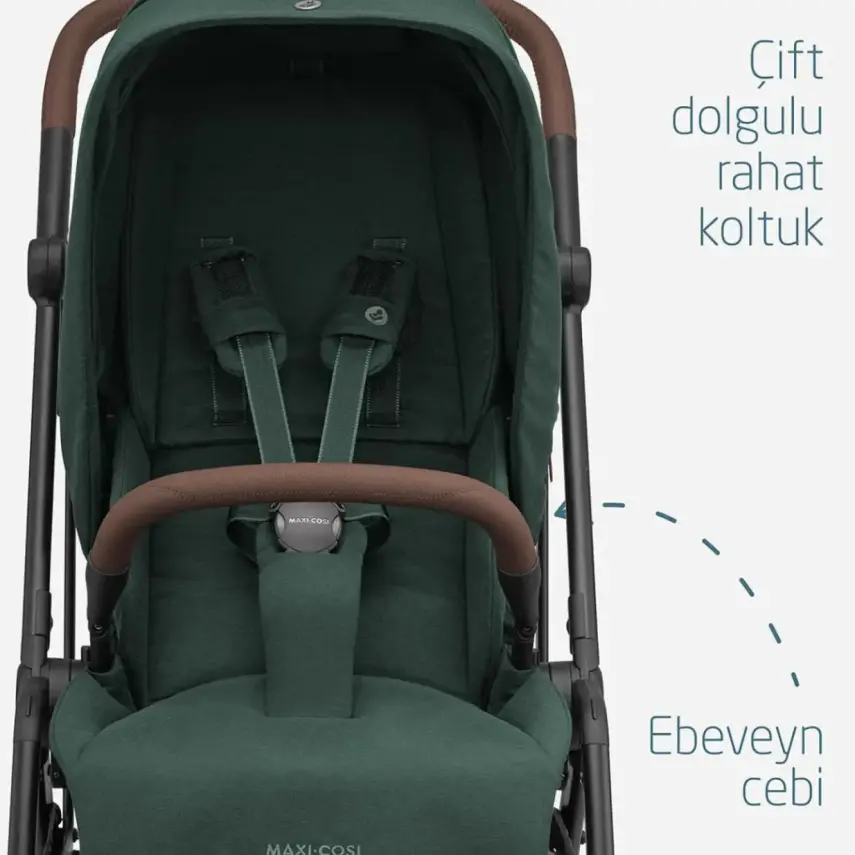 Maxi-Cosi Leona2 Çift Yönlü Uzatılabilir Sırt Desteği Tam Yatabilir Bebek Arabası Twillic Green - 10