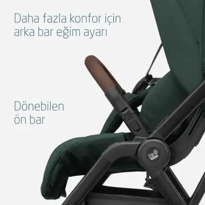 Maxi-Cosi Leona2 Çift Yönlü Uzatılabilir Sırt Desteği Tam Yatabilir Bebek Arabası Twillic Green - 12