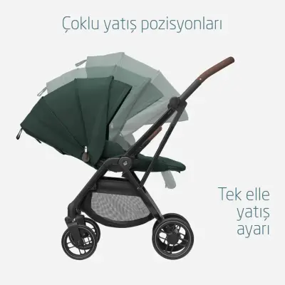 Maxi-Cosi Leona2 Çift Yönlü Uzatılabilir Sırt Desteği Tam Yatabilir Bebek Arabası Twillic Green - 9