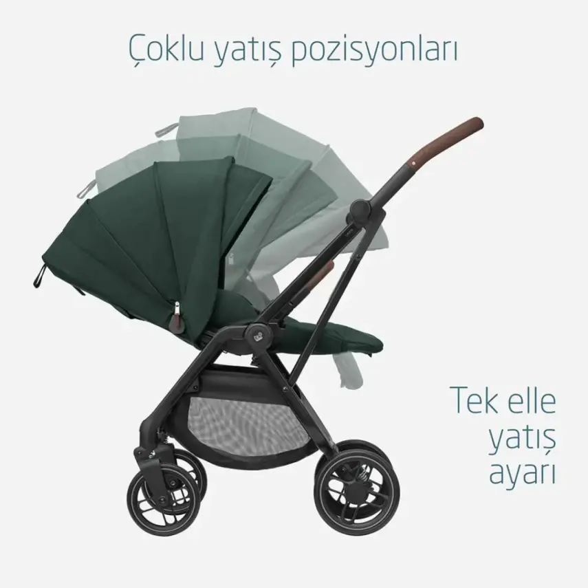 Maxi-Cosi Leona2 Çift Yönlü Uzatılabilir Sırt Desteği Tam Yatabilir Bebek Arabası Twillic Green - 9