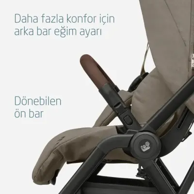Maxi-Cosi Leona2 Çift Yönlü Uzatılabilir Sırt Desteği Tam Yatabilir Bebek Arabası Twillic Truffle - 13