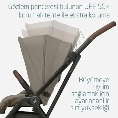 Maxi-Cosi Leona2 Çift Yönlü Uzatılabilir Sırt Desteği Tam Yatabilir Bebek Arabası Twillic Truffle - 9
