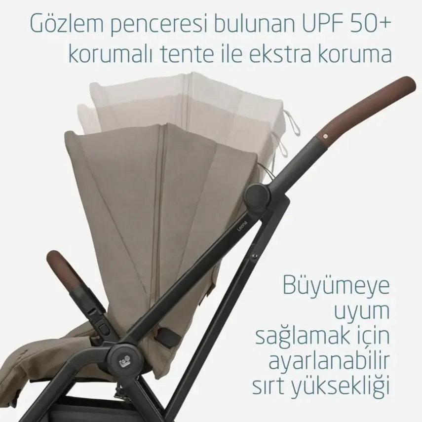 Maxi-Cosi Leona2 Çift Yönlü Uzatılabilir Sırt Desteği Tam Yatabilir Bebek Arabası Twillic Truffle - 9
