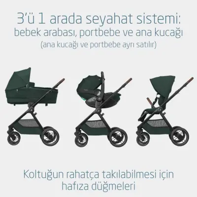 Maxi-Cosi Oxford Çift Yönlü Travel Sistem-Seyahat Sistem Bebek Arabası Twillic Green  - 10