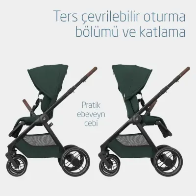 Maxi-Cosi Oxford Çift Yönlü Travel Sistem-Seyahat Sistem Bebek Arabası Twillic Green  - 9