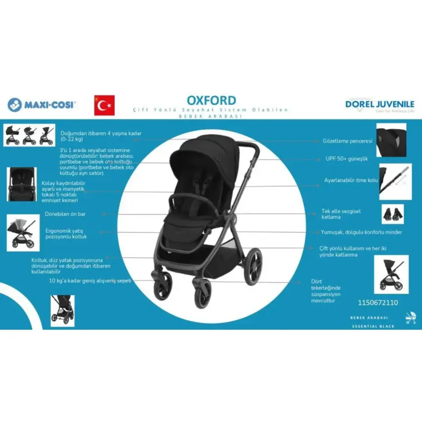 Maxi-Cosi Oxford Çift Yönlü Travel Sistem-Seyahat Sistem Bebek Arabası Twillic Truffle - 8