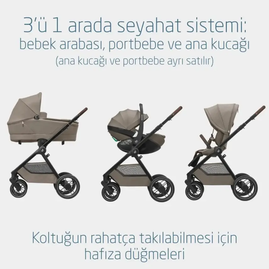 Maxi-Cosi Oxford Çift Yönlü Travel Sistem-Seyahat Sistem Bebek Arabası Twillic Truffle - 7