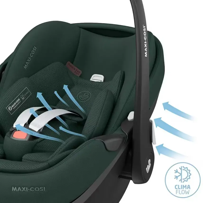 Maxi Cosi Pebble SlideTech Tam Yatabilen 360° Dönebilen Oto Koltuğu 0-13 Kg Twillic Green - 5