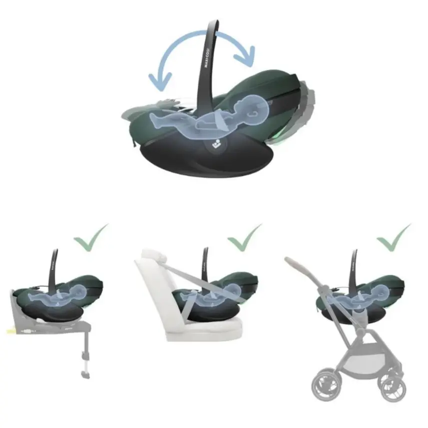 Maxi-Cosi Pebble 360 SlideTech Tam Yatabilen Oto Koltuğu 0-13 Kg Essential Green - 13