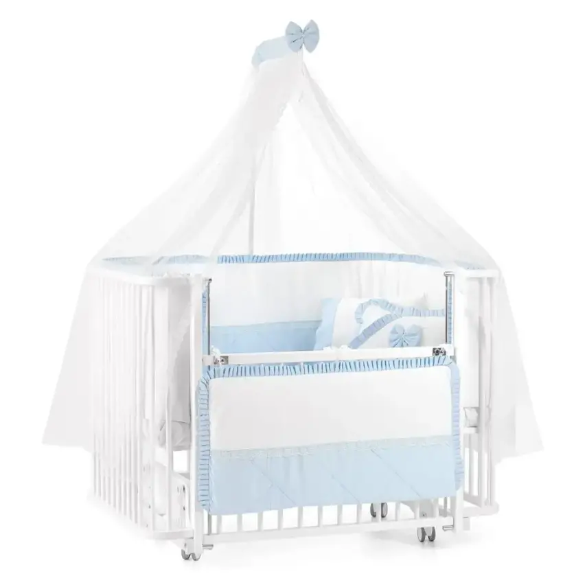 Meltem Kids Bambino Beşik 70x110 cm Beyaz Mavi - 3
