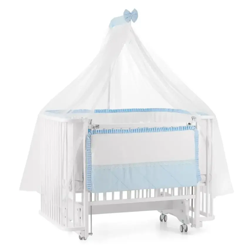 Meltem Kids Bambino Beşik 70x110 cm Beyaz Mavi - 1