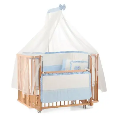Meltem Kids Bambino Beşik 70x110 cm Naturel Mavi  