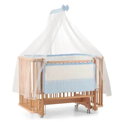 Meltem Kids Bambino Beşik 70x110 cm Naturel Mavi  - 2
