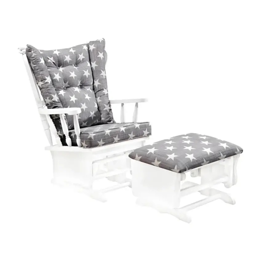 Meltem Kids Emzirme Koltuğu-Markizi Beyaz-Gri Yıldızlı - 1