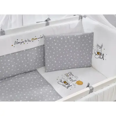Meltem Kids Kral Beşik 60X120 Cm Beyaz- Moon Gri - 2