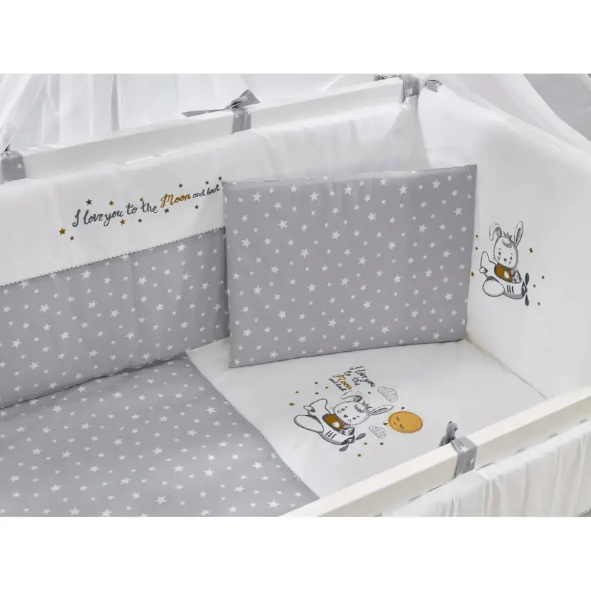 Meltem Kids Kral Beşik 60X120 Cm Beyaz- Moon Gri - 2