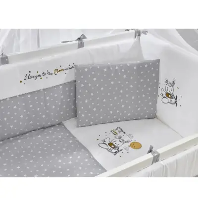 Meltem Kids Kral Beşik 60X120 Cm Gri - Moon Gri - 5