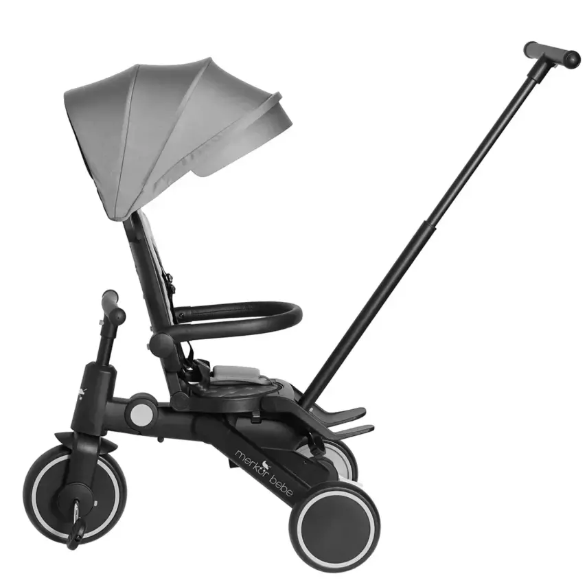 Merkür Bebe 9in1 Hawk Üç Tekerlekli Bebek ve Çocuk Bisikleti Gri - 9