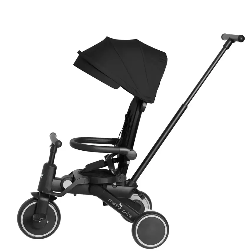 Merkür Bebe 9in1 Hawk Üç Tekerlekli Bebek ve Çocuk Bisikleti Siyah - 2