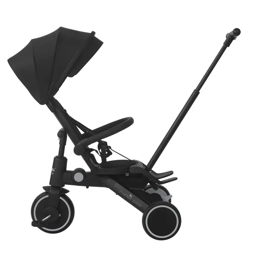 Merkür Bebe 9in1 Hawk Üç Tekerlekli Bebek ve Çocuk Bisikleti Siyah - 10